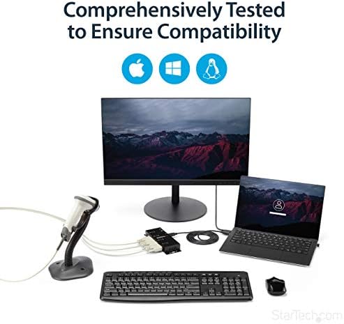 StarTech 4-Port USB to Serial RS232 Hub, Industrial, TAA (ICUSB2324I) - Image 4