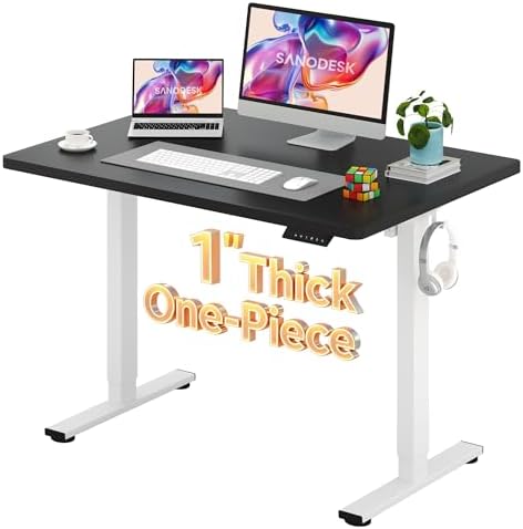 SANODESK One-Piece 1'' Thick Height Adjustable Standing Desk 48''x30'' by sanodesk