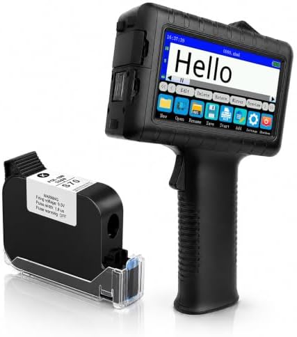 Handheld Inkjet Printer, Portable Batch Code & Expiration Date Printer with 42ml Fast-Dry Ink for Barcode, QR Code, Logo on Plastic, Metal, Glass, Wood & Cardboard by PrinttheFutureStarNewPage