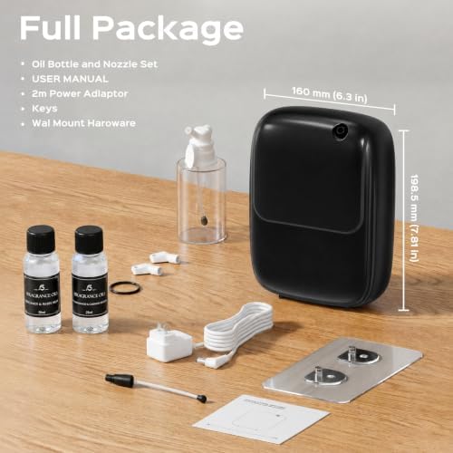 Waterless Essential Oil Diffuser — 3000sq.ft Smart Scent Air Machine with Cold Air Tech, App+Panel Control for Large Home Office Hotel Spa, Wall Mount 400ml (Black) - Image 7