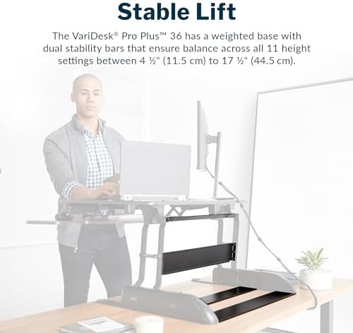 Vari Pro Plus 36 Standing Desk Converter – Spring-Loader Lift – Espresso - Image 6