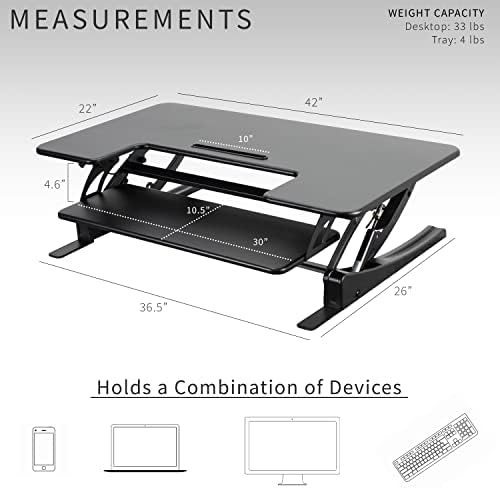 VIVO Black 42 in Standing Desk Converter, DESK-V000VL - Image 3