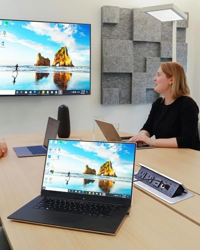 Conference Table Power Hub, Pop up Outlet with HDMI, PD20W, Silver - Image 2