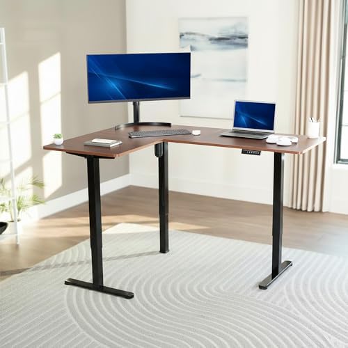 VIVO Dark Walnut 63 x 47 in Corner Standing Desk, DESK-E3CTD-47 - Image 2