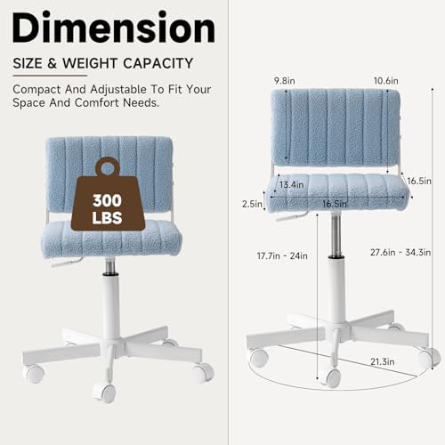 Office Chair Vanity Chair with Wheels | Comfy Desk Chair with Back - Image 2