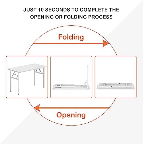 Need Office Computer Desk 39.3 Inch Sturdy Folding Laptop Table White - Image 6