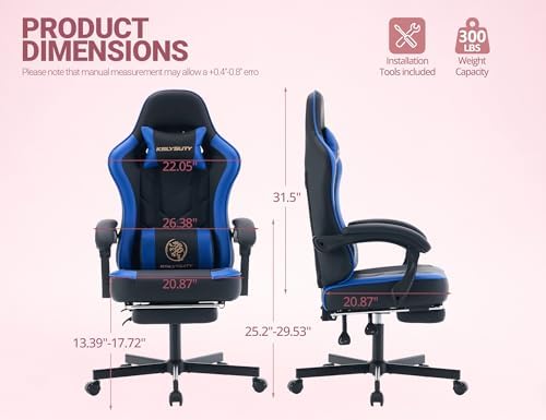 Mistpeople Gaming Chair, Ergonomic High Back Computer Chair with Footrest, Lumbar Support & Pocket Spring Cushion, Comfortable Swivel Home Office Desk Chair for Adults - Image 3