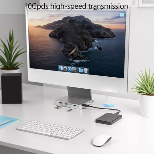 USB C Hub for iMac 24 inch,8-in-1 iMac M4/M3/M1 Dock with 10Gbps USB3.2-A/C, 4K HDMI, SD/TF Card Reader - Image 4