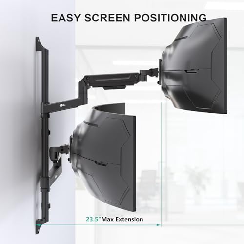 WALI Vertical Dual Monitor Wall Mount for 13-49 inch Screens, 44lbs per Arm - Image 4
