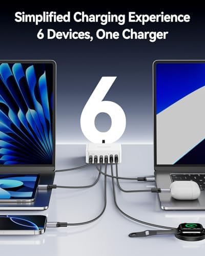 Rocoren 270W GaN 6‑Port Charging Station,100W PD Fast Charger Block Dock - Image 4
