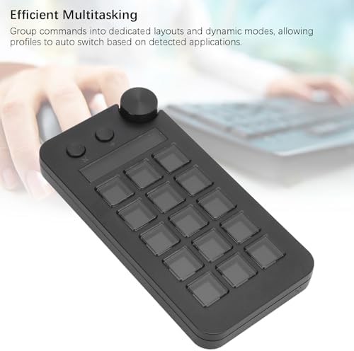 Stream Controller, Stream Control Deck with Knob 15 Macro Keys, Customizable Visual Keyboard Trigger Actions in Apps Software for PC, LCD Keys Stream Controller (Black) - Image 5