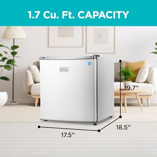 BLACK+DECKER 1.7 Cu. Ft. Compact Refrigerator, Energy Star, BCRK17W, White - Image 2