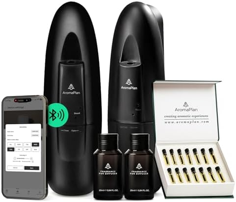 Plug in Wall Diffuser 2 Pack + 2 Scents & 12 Samples + App – Cold Air by AromaPlan