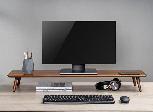 Desk Shelf for Top of Desk (Mahogany) Mid Century Modern Monitor Stand (39.37 × 9.45 × 4.72 inches) - Image 2