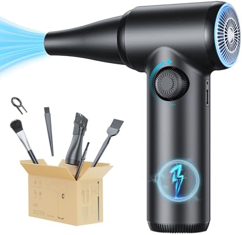 DOROBEEN Compressed Air Duster, PC Keyboard Cleaner, Replace Compressed Air Can, Electric Air Duster with Brushless DC Motor, Stepless Knob by Dorobeen