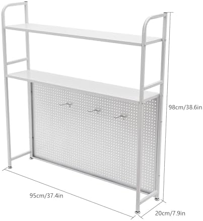 Desktop Bookshelf,Desk Organizer,Bookcase for Computer Desk,Desk Organizer Shelf for Living Room, Bedroom, Study, Office (White) - Image 3