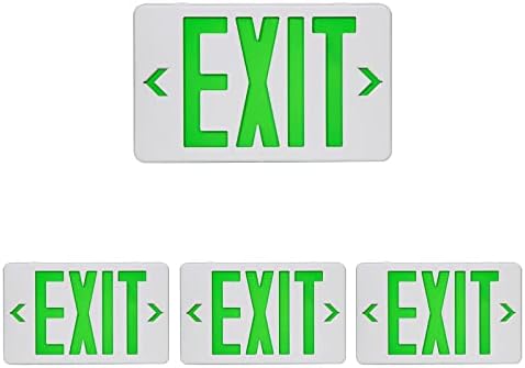 TANLUX Green Exit Sign, LED Emergency Exit Light with Battery Backup, UL Listed, AC 120/277V, Hardwired Exit Signs with Emergency Lights, Commercial Emergency Lights for Business - 4 Pack by Unknown