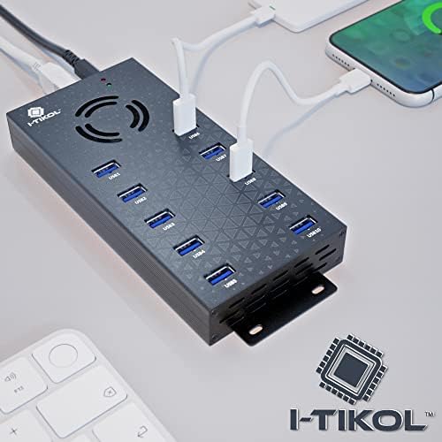 USB 3 0 Hub - 10 Ports Powered USB Hub - Charging & High-Speed Data Transfer USB Expander Hub - up to 5Gbps High-Speed USB Splitter - Aluminum Alloy Multiple USB Port Hub for Laptop Phone Tablet PC - Image 7