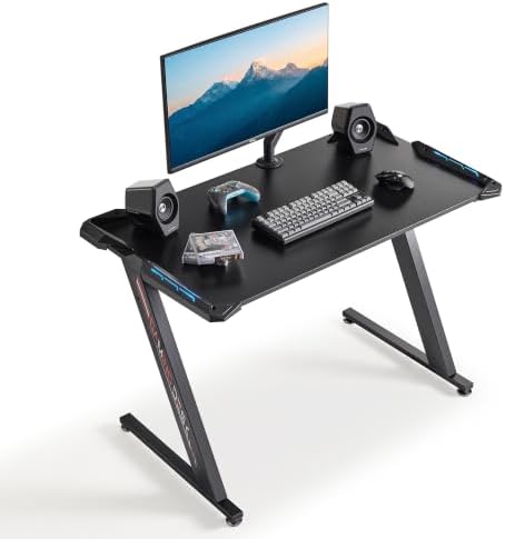EUREKA ERGONOMIC Gaming Desk, 44 Inch Computer Desk with RGB LED Lights by EUREKAERGONOMIC