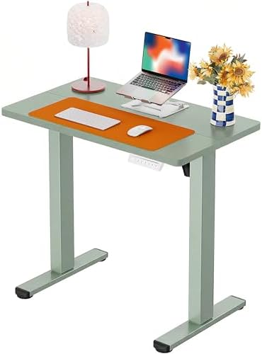 ErGear Height Adjustable Electric Standing Desk, 32 x 19 Inches Sit Stand up Desk, Memory Computer Home Office Desk,Green by ErGear