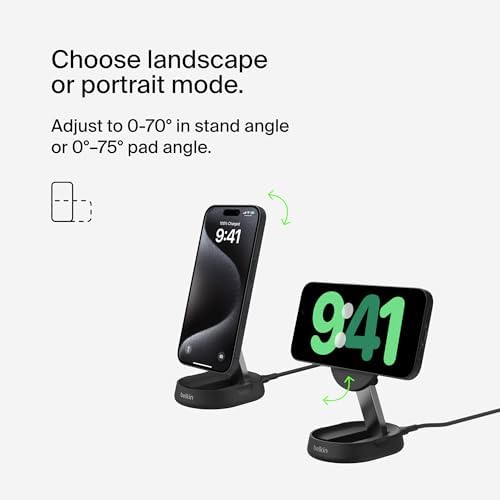 Belkin Qi2 15W Magnetic Wireless Charging Stand, Convertible (2 Pack) - Image 4