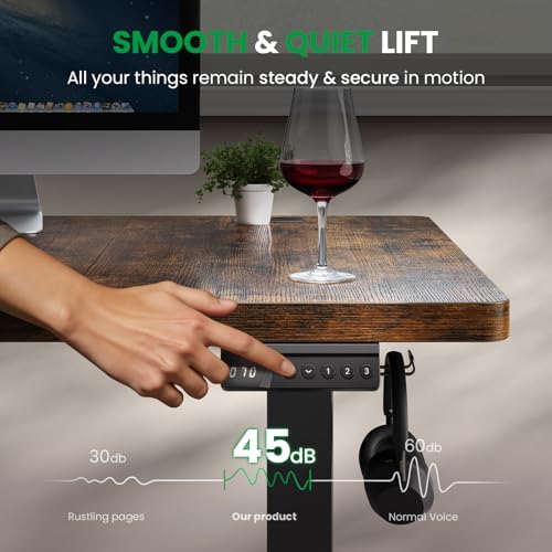 Brown 71x30 in Electric Standing Desk, 1 Inch Thick Tabletop - Image 5