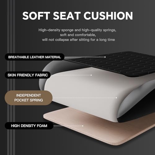 Gaming Chair with Footrest, High Back Gaming Chairs PVC Leather Ergonomic Gamer Chair with Adjustable Headrest Lumbar Support Racing Style Video Gaming Chair for Office/Home (BlackGrey) - Image 7