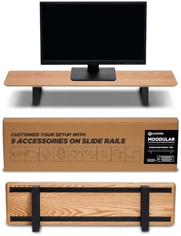 ULTRARM Moodular Wooden Monitor Stand Desk Organizer, Standard 33.4" Oak by ULTRARM