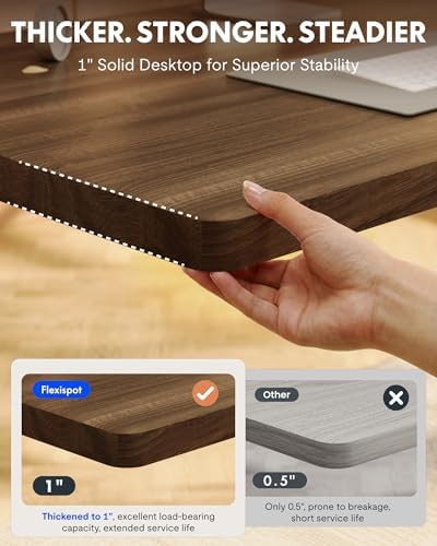 FLEXISPOT EN1 55"x28" One-Piece Standing Desk, Black Walnut - Image 3