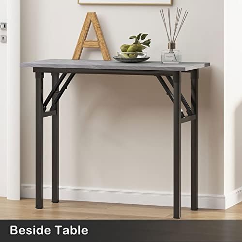 Need Small Computer Desk 31.5x15.7 Inch Folding Home Office Table Slate Ash - Image 2