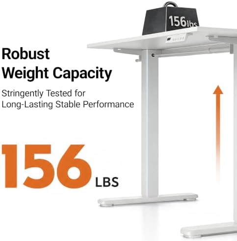 Claiks 55 x 24 Inch White Electric Standing Desk - Image 4