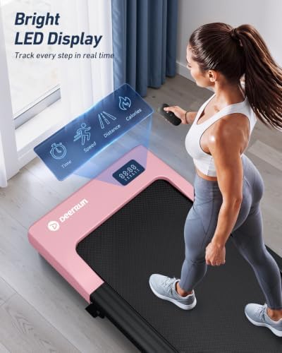 DeerRun Under Desk Walking Pad Treadmill for Home Office & Small Spaces, 6% Manual Incline, 0.6–3.8 MPH Walking Speed, 2.5 HP, 300 lb Capacity, App & Remote Control - Image 5