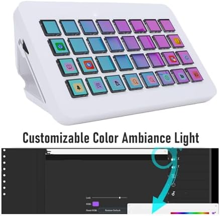 EBTOOLS Stream Control Deck, 32 LCD Keys Programmable Studio Controller ro Keyboard with Customizable Display Images, for PC Live Streaming OBS Twitch (White) - Image 3