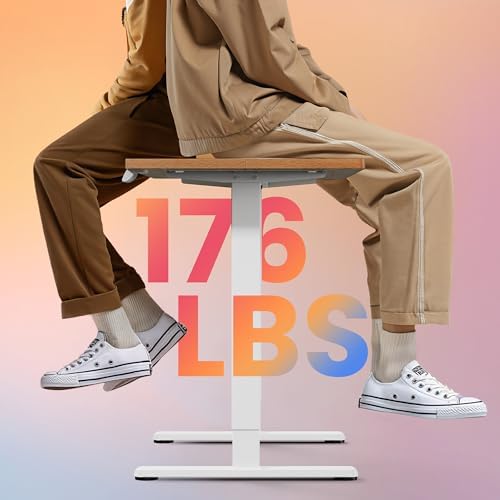 HUANUO 40x24 Inch Electric Standing Desk, Adjustable, Light Vintage Brown - Image 4
