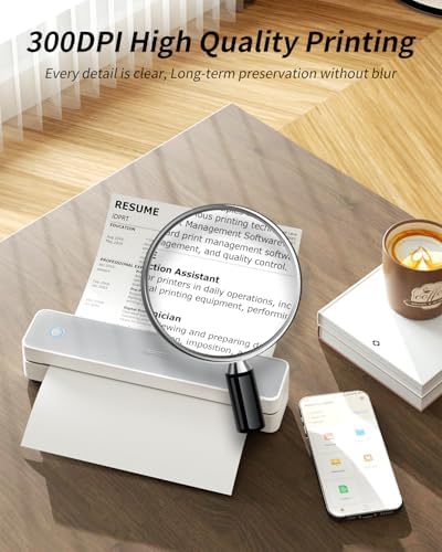 iDPRT Portable Thermal Printer, MT610 Pro Wireless for Travel, 300DPI Bluetooth Inkless Printer Support 8.5" X 11" US Letter& A4&A5 Thermal Paper for Home, Compatible with iOS, Android, Laptop, White - Image 3