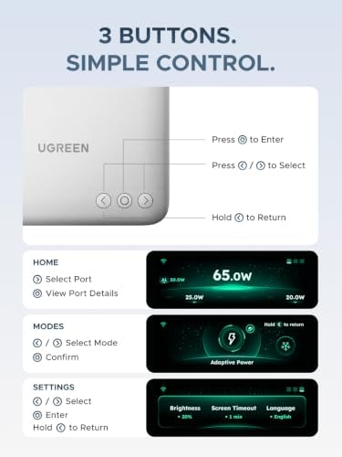 UGREEN Nexode Pro 300W Charging Station with Smart Display, 8-Port Charger - Image 4