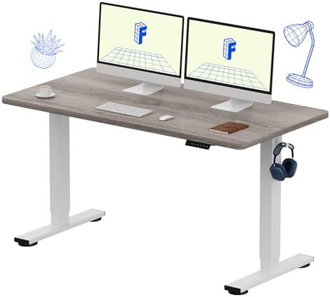 FLEXISPOT EN1 55"x28" One-Piece Standing Desk, Gray Wood by Unknown