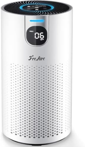 FreAire Air Purifiers for Home Large Room Covers up to 1800Ft², VisionAir 20dB Sleep Mode for Bedroom, with Real-Time AQI & PM2.5 Display,360°Intake&Outlet Air Cleaner Pet-Friendly HEPA,HAP606,White by FreAire