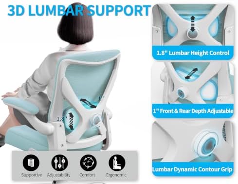 Ergalithic Office Chair: Mesh Ergonomic Desk Chair with 3D Lumbar & Swivel - Image 4