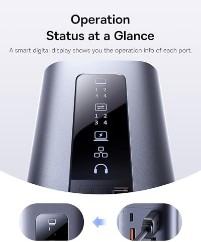 Baseus Docking Station [with 100W Charger], Spacemate Series 11-in-1 Docking Station 3 Monitors with 2 x HDMI 1 x DP 4K@60Hz, USB-A/C 10Gbps, 1Gbps Ethernet, Compatible with Windows Laptops - Image 5