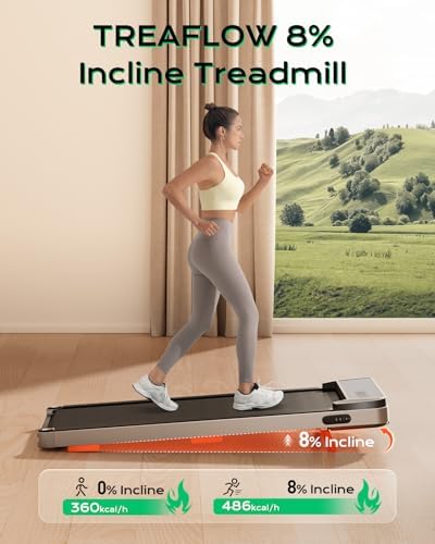 TREAFLOW Walking Pad with Incline, Under Desk Treadmills for Home - Image 2