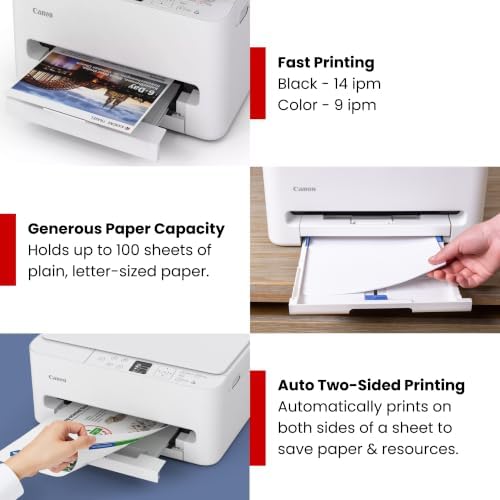 Canon PIXMA TS6520 Wireless Color Inkjet Printer, Duplex Printing, Copier/Scanner, 1.42" OLED Display, Compact, White - Image 3