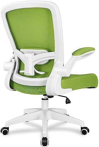 FelixKing Office Chair, Ergonomic Desk Chair Breathable Mesh Chairs Adjustable High Back Lumbar Support Flip-up Armrests, Executive Rolling Swivel Comfy Computer Chairs Home Office Green by FelixKing