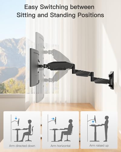 Extra Long Arm Monitor Wall Mount for Max 32" Single Wall Mount - Image 3