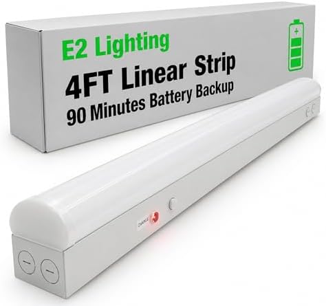 E2 LIGHTING 4ft LED Linear Shop Light, Emergency Battery Backup by E2LightingUSA