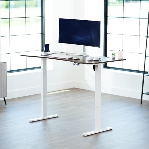 VIVO Rustic Vintage Brown 63 x 32 in Standing Desk, DESK-KIT-1W1N - Image 2