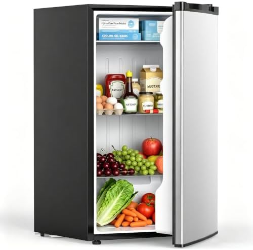 COWSAR 3.1 Cu.ft Mini Dorm Fridge for Bedroom Apartment Office, Silver by COWSAR