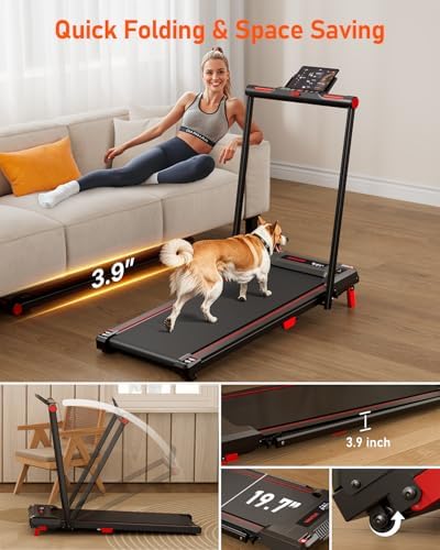 Walking Pad, Anylife Incline Walking Pads Under Desk 330lb Capacity, 2.5HP Portable Treadmills for Home, Compact Treadmill Small Running Pad with LED Display, Remote Control - Image 6