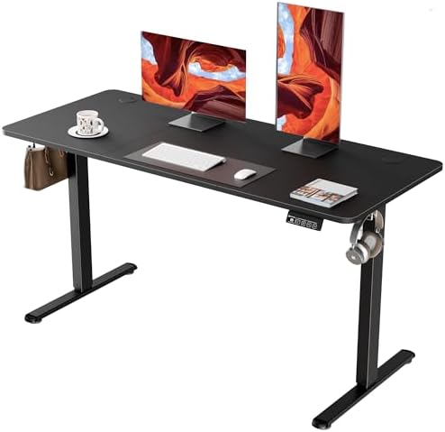 55"x24" Standing Desk, Height Adjustable Sit-Stand Home Office, Black by ERGOMAKER