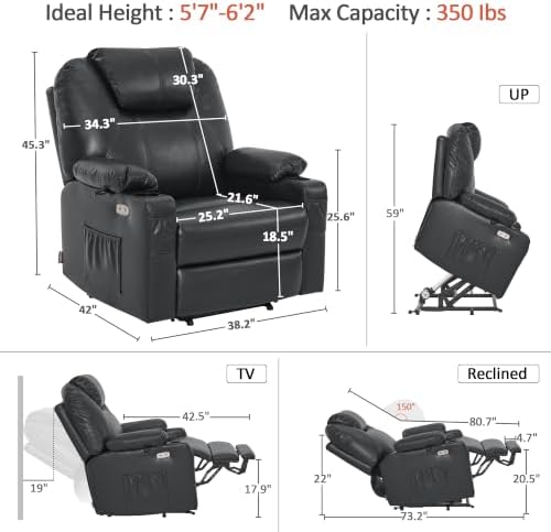 MCombo Oversized Power Lift Recliner Chair for Elderly, Big and Tall R7510 - Image 3